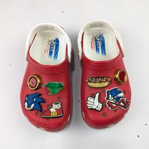 Crocs Sonic the Hedgehog Red Sandals with Jibitz - 10 Youth